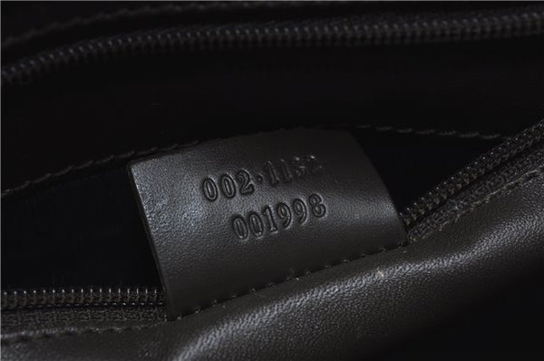 Authentic GUCCI Vintage Shoulder Hand Bag Purse Satin Leather Brown 2781E