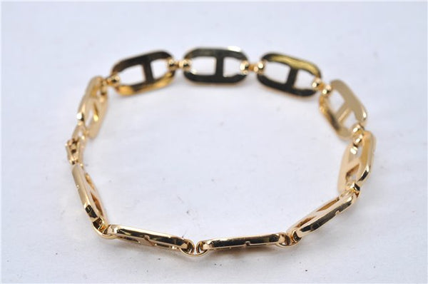 Authentic Christian Dior CD Logo Bracelet Gold Tone 2781F