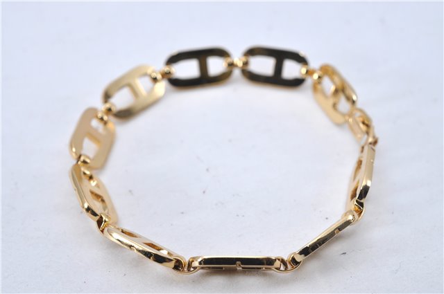 Authentic Christian Dior CD Logo Bracelet Gold Tone 2781F