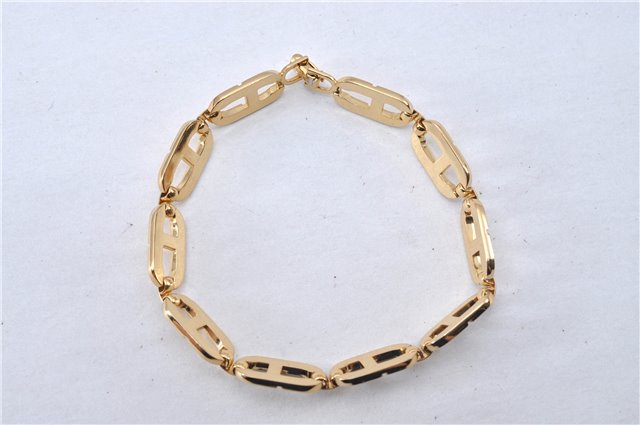 Authentic Christian Dior CD Logo Bracelet Gold Tone 2781F