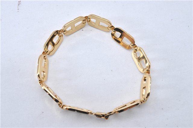 Authentic Christian Dior CD Logo Bracelet Gold Tone 2781F