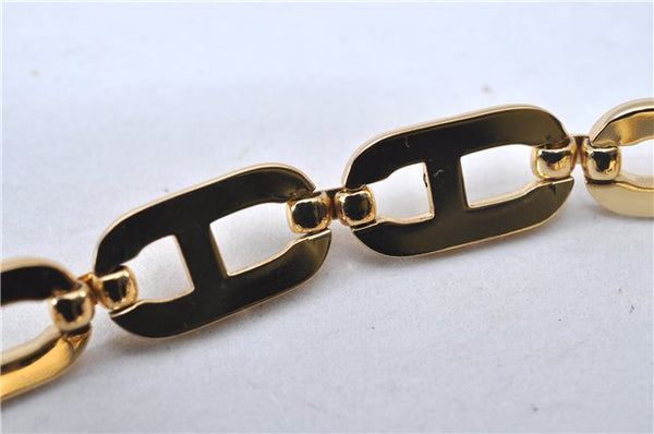 Authentic Christian Dior CD Logo Bracelet Gold Tone 2781F