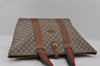 Authentic GUCCI Web Sherry Line GG Plus Tote Bag PVC Leather Brown Junk 2781I