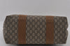 Authentic GUCCI Web Sherry Line GG Plus Tote Bag PVC Leather Brown Junk 2781I