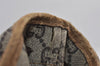 Authentic GUCCI Web Sherry Line GG Plus Tote Bag PVC Leather Brown Junk 2781I