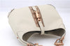 Authentic GUCCI New Jackie Shoulder Bag Leather GG Canvas 120888 Ivory 2782E