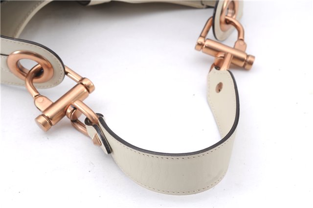 Authentic GUCCI New Jackie Shoulder Bag Leather GG Canvas 120888 Ivory 2782E