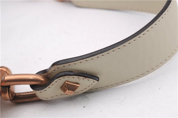 Authentic GUCCI New Jackie Shoulder Bag Leather GG Canvas 120888 Ivory 2782E