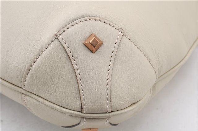 Authentic GUCCI New Jackie Shoulder Bag Leather GG Canvas 120888 Ivory 2782E