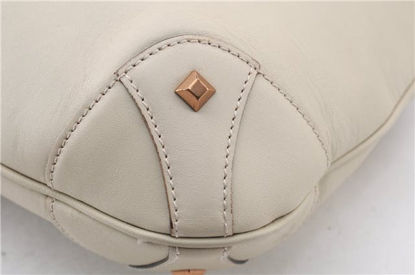 Authentic GUCCI New Jackie Shoulder Bag Leather GG Canvas 120888 Ivory 2782E