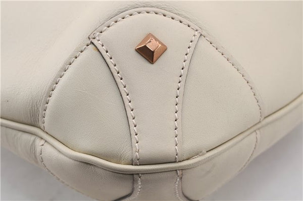 Authentic GUCCI New Jackie Shoulder Bag Leather GG Canvas 120888 Ivory 2782E