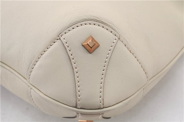 Authentic GUCCI New Jackie Shoulder Bag Leather GG Canvas 120888 Ivory 2782E