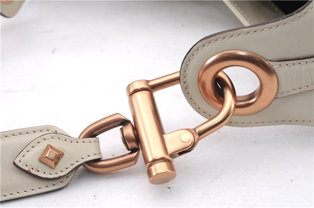 Authentic GUCCI New Jackie Shoulder Bag Leather GG Canvas 120888 Ivory 2782E