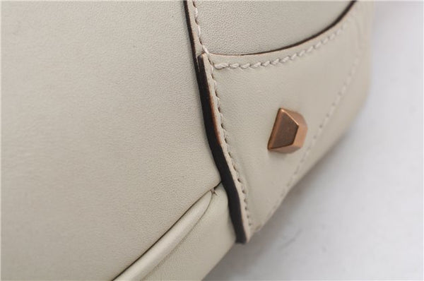 Authentic GUCCI New Jackie Shoulder Bag Leather GG Canvas 120888 Ivory 2782E