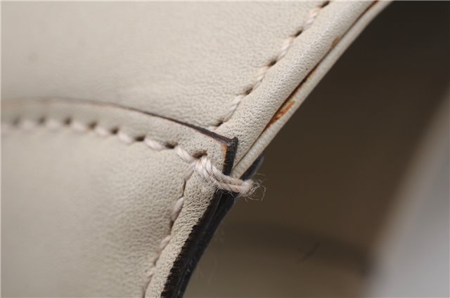 Authentic GUCCI New Jackie Shoulder Bag Leather GG Canvas 120888 Ivory 2782E