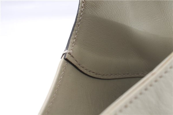 Authentic GUCCI New Jackie Shoulder Bag Leather GG Canvas 120888 Ivory 2782E