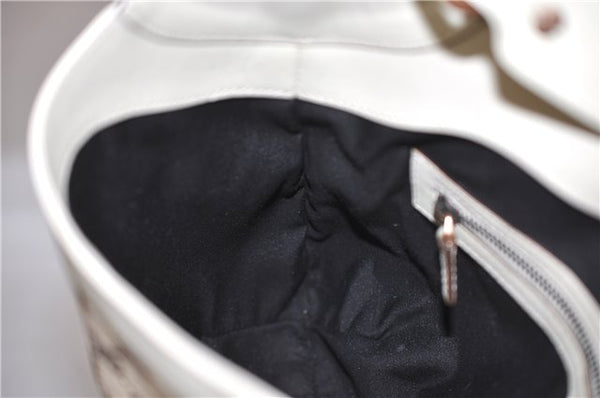 Authentic GUCCI New Jackie Shoulder Bag Leather GG Canvas 120888 Ivory 2782E