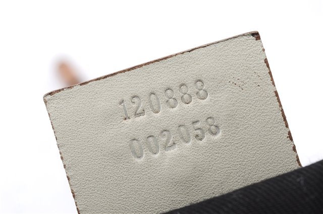 Authentic GUCCI New Jackie Shoulder Bag Leather GG Canvas 120888 Ivory 2782E