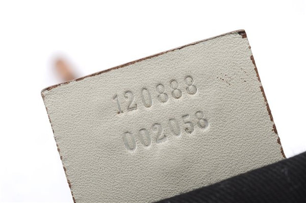 Authentic GUCCI New Jackie Shoulder Bag Leather GG Canvas 120888 Ivory 2782E