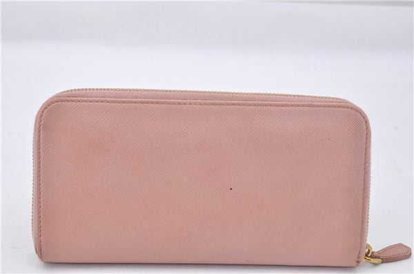 Authentic PRADA Saffiano Metal Leather Long Wallet Purse 1ML506 Pink 2782F