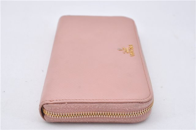 Authentic PRADA Saffiano Metal Leather Long Wallet Purse 1ML506 Pink 2782F