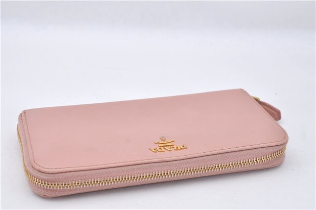 Authentic PRADA Saffiano Metal Leather Long Wallet Purse 1ML506 Pink 2782F