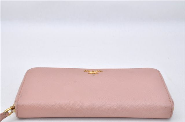 Authentic PRADA Saffiano Metal Leather Long Wallet Purse 1ML506 Pink 2782F