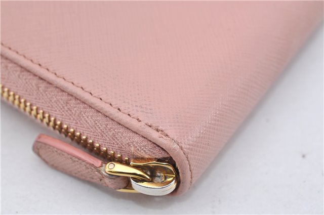 Authentic PRADA Saffiano Metal Leather Long Wallet Purse 1ML506 Pink 2782F