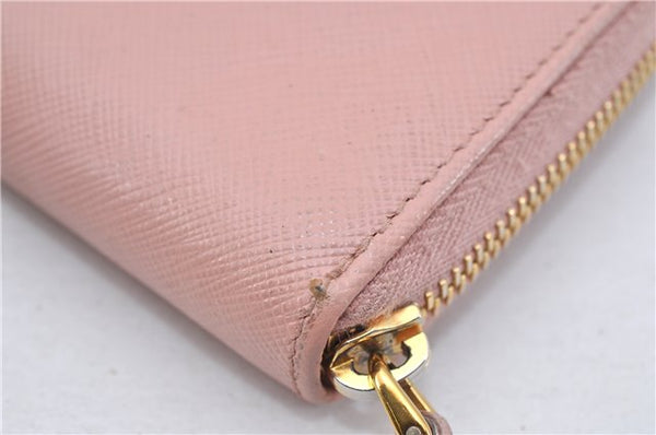 Authentic PRADA Saffiano Metal Leather Long Wallet Purse 1ML506 Pink 2782F