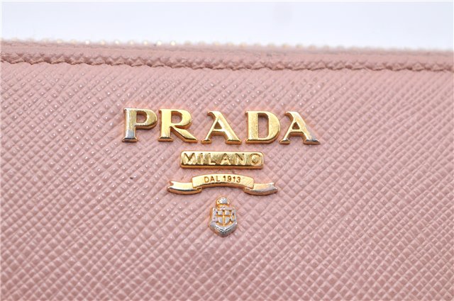 Authentic PRADA Saffiano Metal Leather Long Wallet Purse 1ML506 Pink 2782F