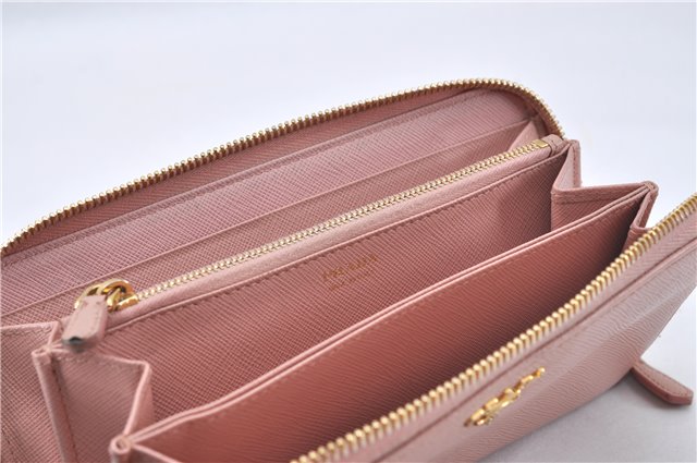 Authentic PRADA Saffiano Metal Leather Long Wallet Purse 1ML506 Pink 2782F