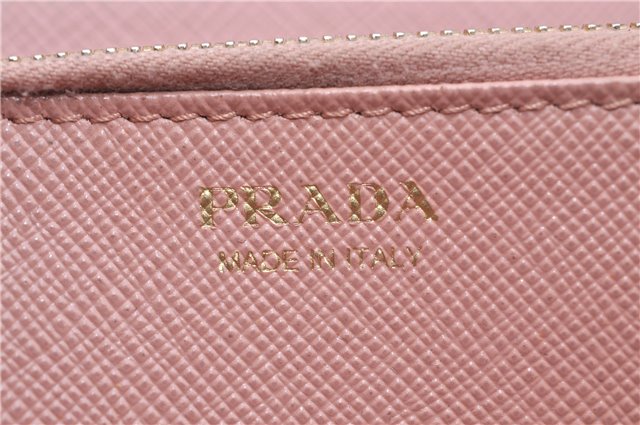 Authentic PRADA Saffiano Metal Leather Long Wallet Purse 1ML506 Pink 2782F