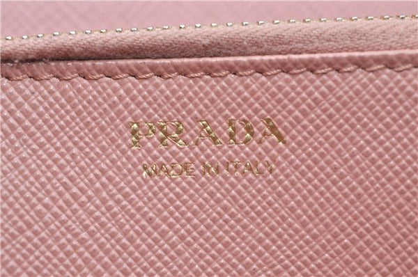 Authentic PRADA Saffiano Metal Leather Long Wallet Purse 1ML506 Pink 2782F