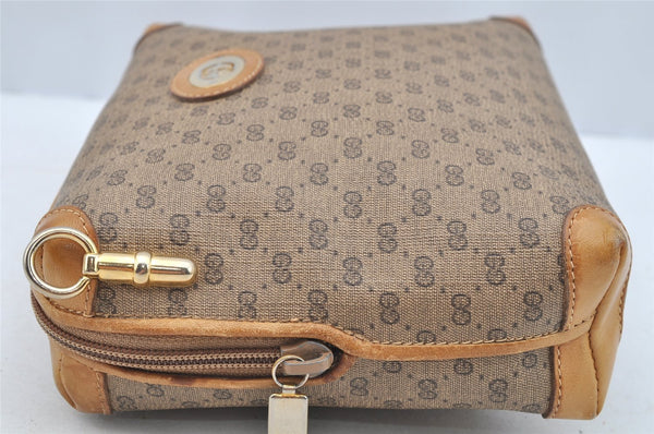 Authentic GUCCI Micro GG PVC Leather Shoulder Cross Body Bag Brown Junk 2782I