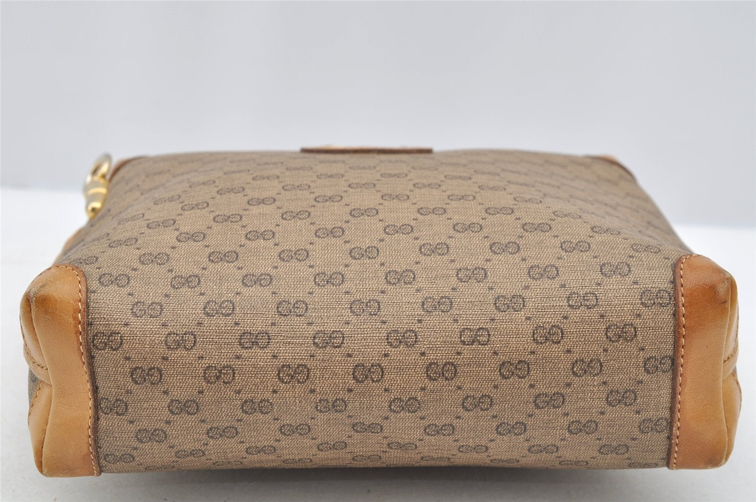 Authentic GUCCI Micro GG PVC Leather Shoulder Cross Body Bag Brown Junk 2782I