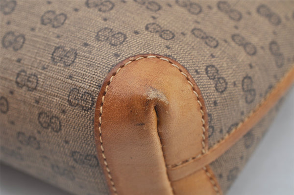 Authentic GUCCI Micro GG PVC Leather Shoulder Cross Body Bag Brown Junk 2782I