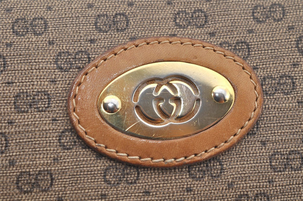 Authentic GUCCI Micro GG PVC Leather Shoulder Cross Body Bag Brown Junk 2782I