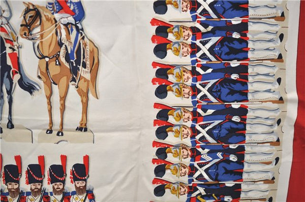 Authentic HERMES Carre 90 Scarf "LA GRANDE ARMEE" Silk Red 2783D