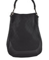 Authentic GUCCI Bamboo Shoulder Tote Bag GG Canvas Leather 0014058 Black 2783I