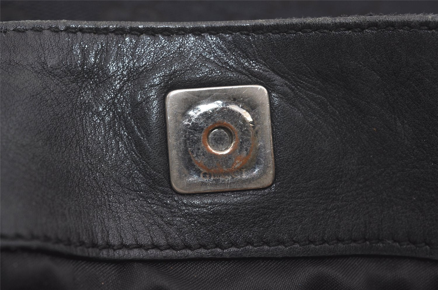 Authentic GUCCI Bamboo Shoulder Tote Bag GG Canvas Leather 0014058 Black 2783I