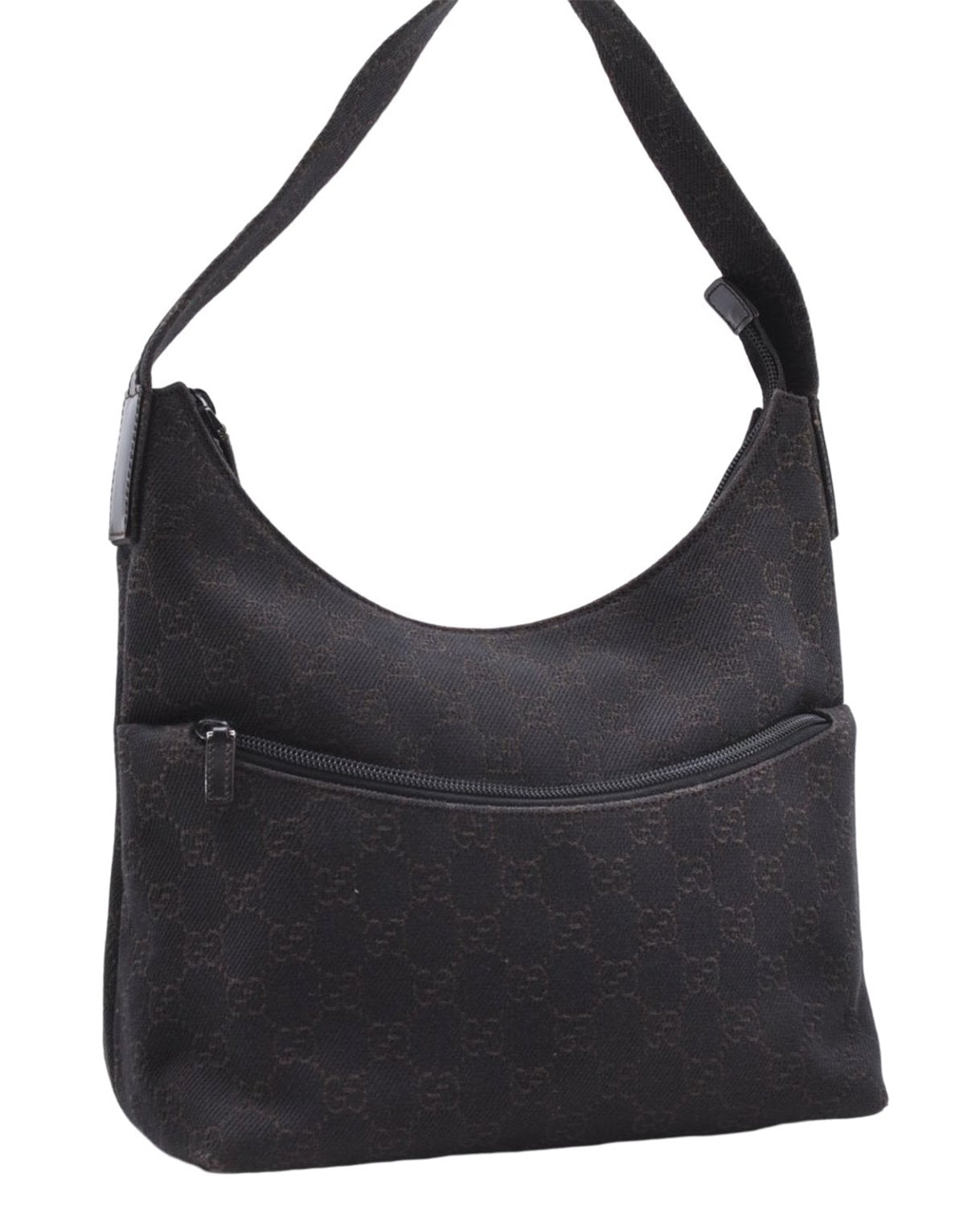 Authentic GUCCI Shoulder Hand Bag Purse GG Canvas Leather 105649 Brown 2784E