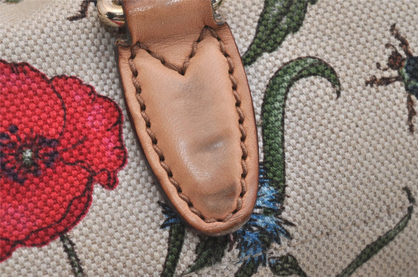 Authentic GUCCI Jackie Flora Shoulder Hand Bag Canvas Leather 145819 White 2784I