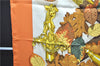Authentic HERMES Carre 90 Scarf "AU PLUS DRU" Silk Orange 2785D