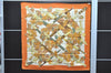 Authentic HERMES Carre 90 Scarf "AU PLUS DRU" Silk Orange 2785D