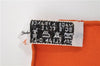 Authentic HERMES Carre 90 Scarf "AU PLUS DRU" Silk Orange 2785D