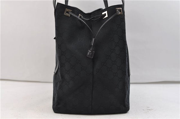 Authentic GUCCI Shoulder Hand Bag Purse GG Canvas Leather 0190493 Black 2785E