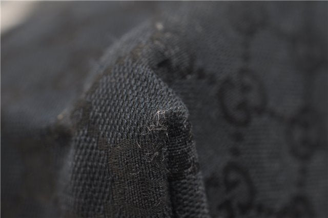 Authentic GUCCI Shoulder Hand Bag Purse GG Canvas Leather 0190493 Black 2785E