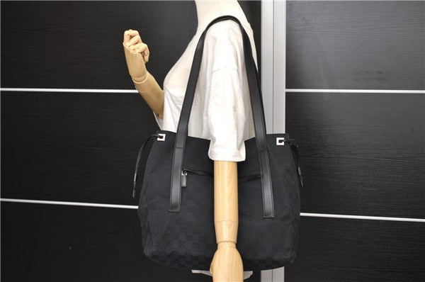Authentic GUCCI Shoulder Hand Bag Purse GG Canvas Leather 0190493 Black 2785E