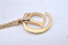 Authentic Christian Dior Gold Tone Chain Pendant Necklace CD Box 2785F