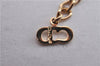 Authentic Christian Dior Gold Tone Chain Pendant Necklace CD Box 2785F